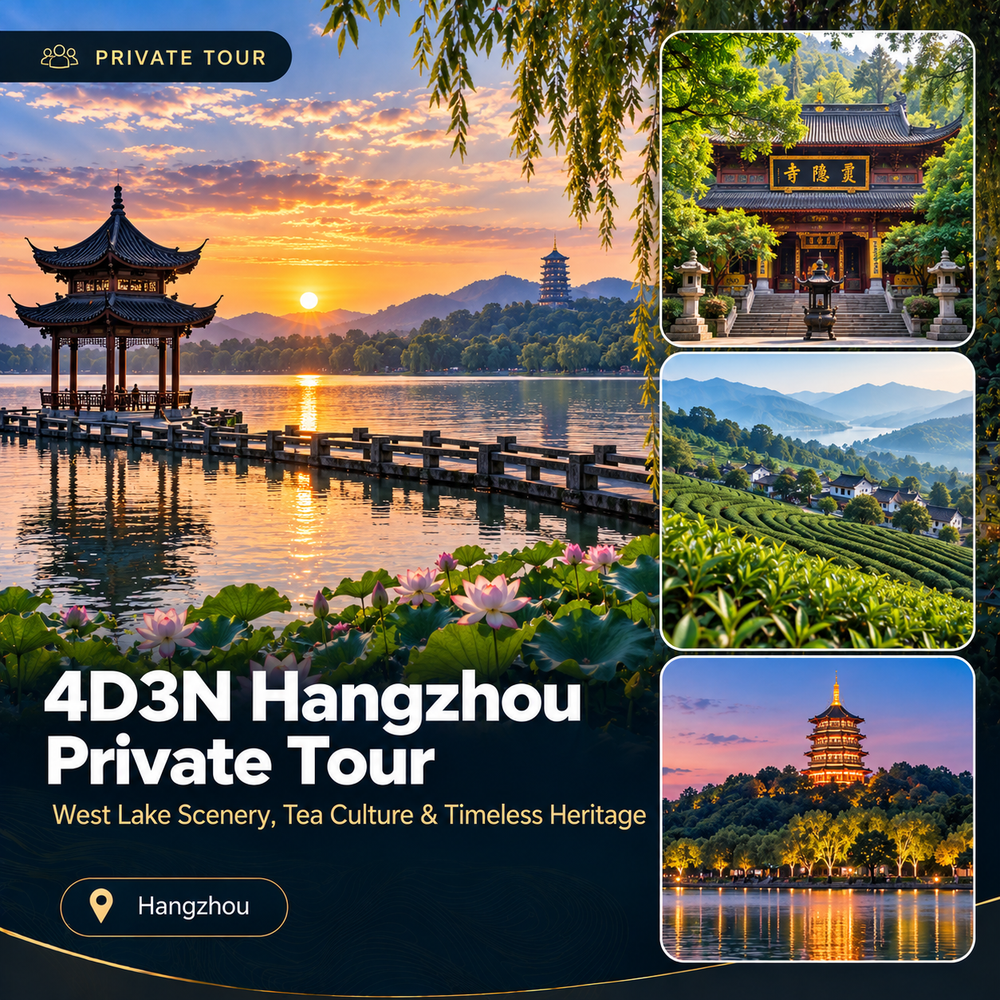 4D3N Hangzhou Private Tour | West Lake, Lingyin & Longjing Tea