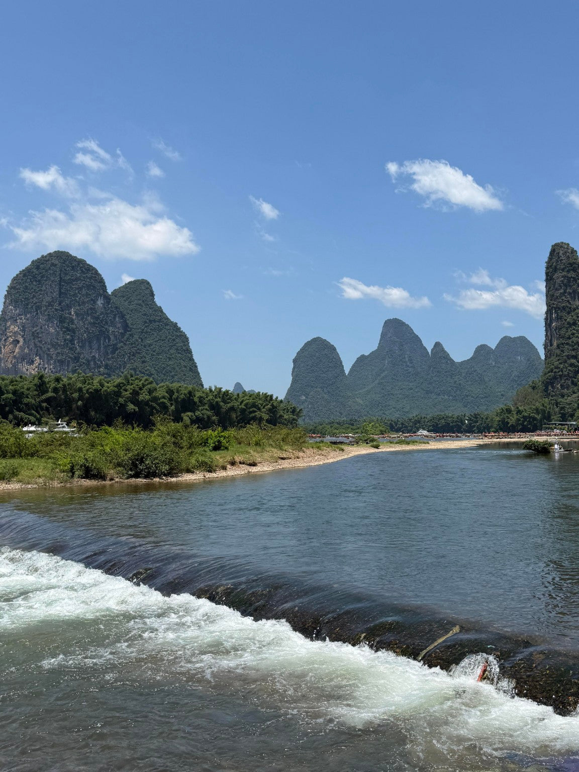 Guilin karst mountains river view