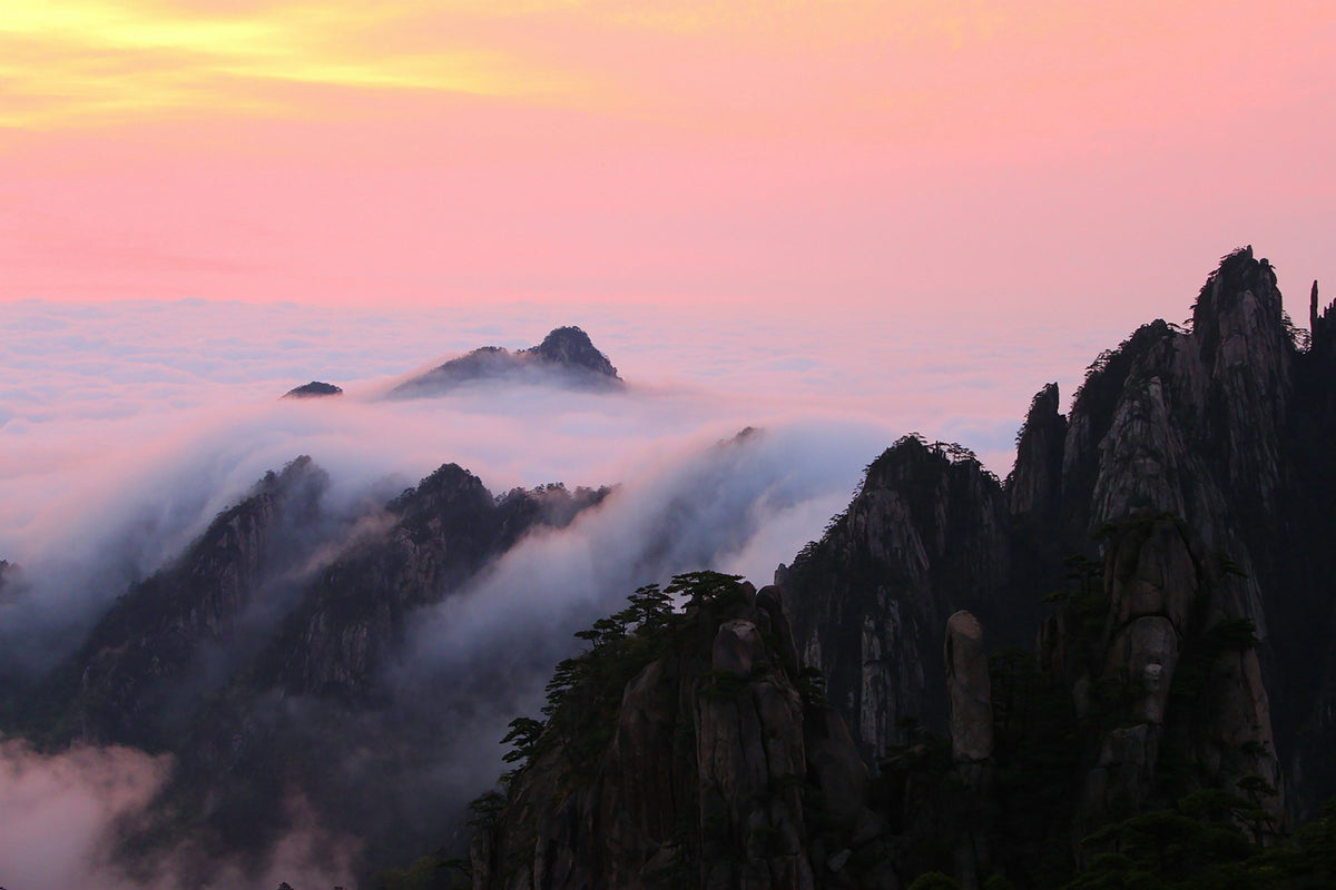Huangshan Yellow Mountain peaks above clouds, Anhui, China