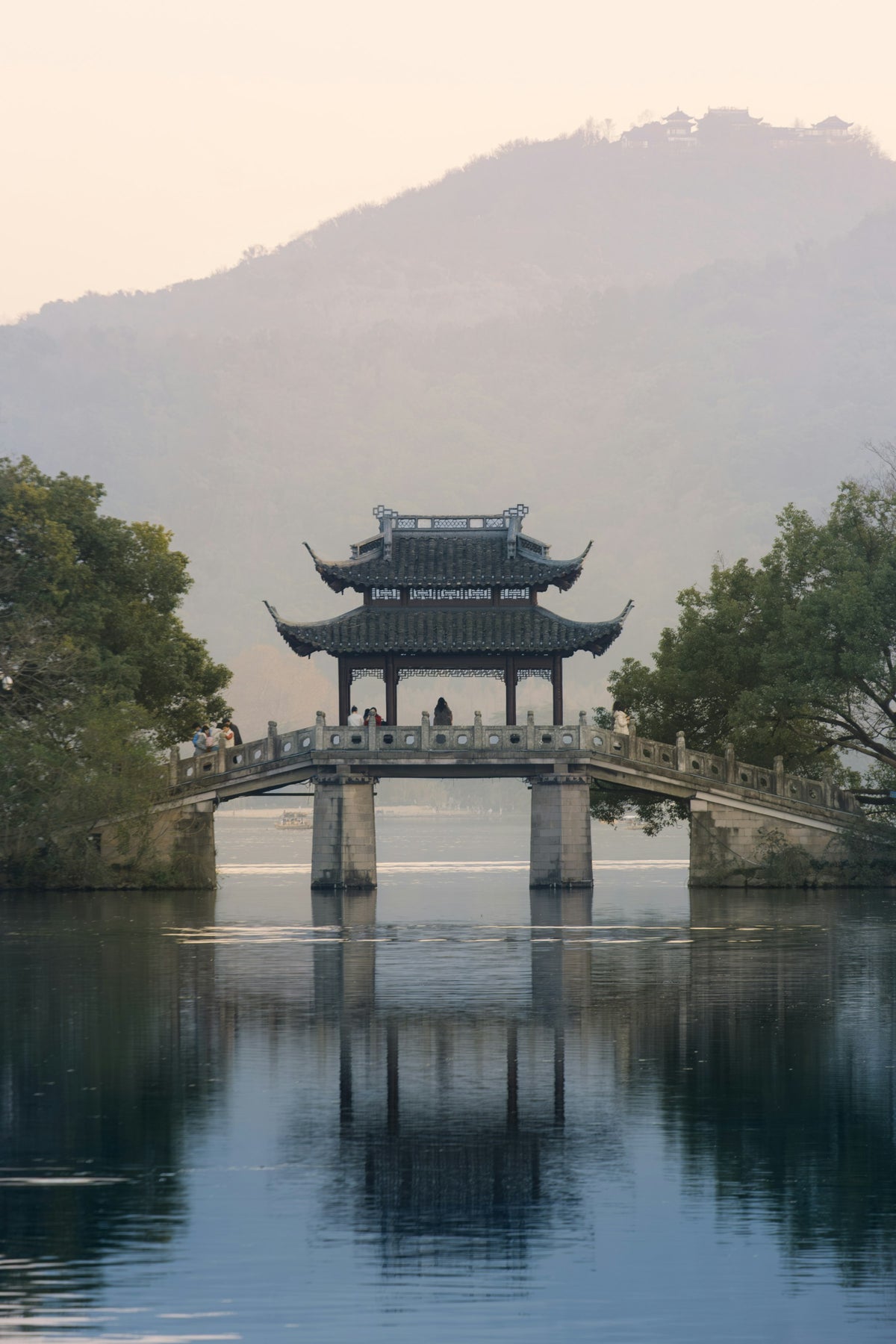 West Lake pavilion bridge in Hangzhou, China